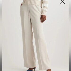 Quince Stretch Crepe Classic Trouser Pants- 6- Bone